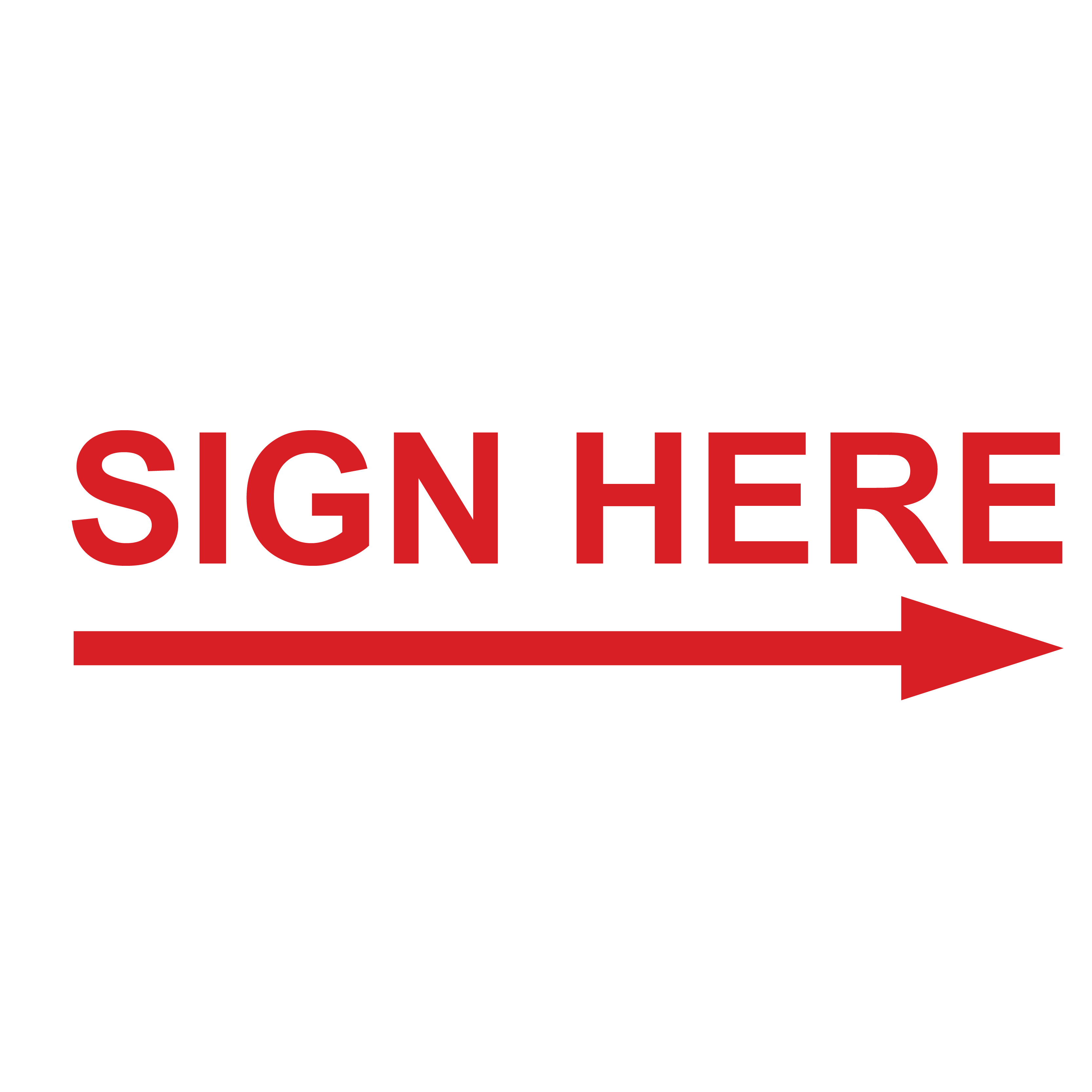 Arrow SIGN HERE Stamp