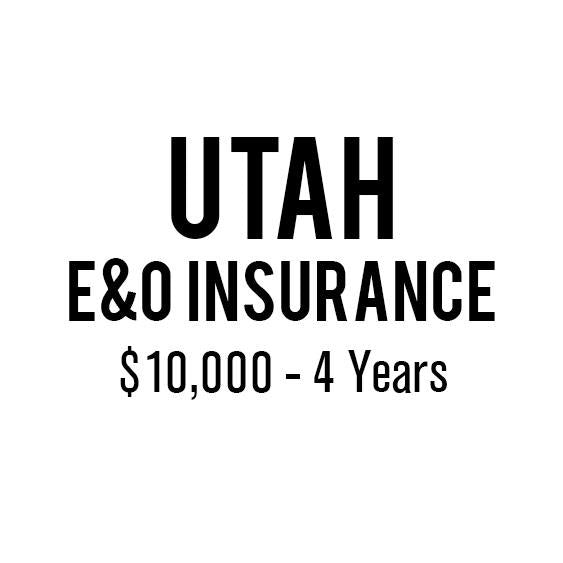 Utah E&O Insurance ($10,000, 4 years)