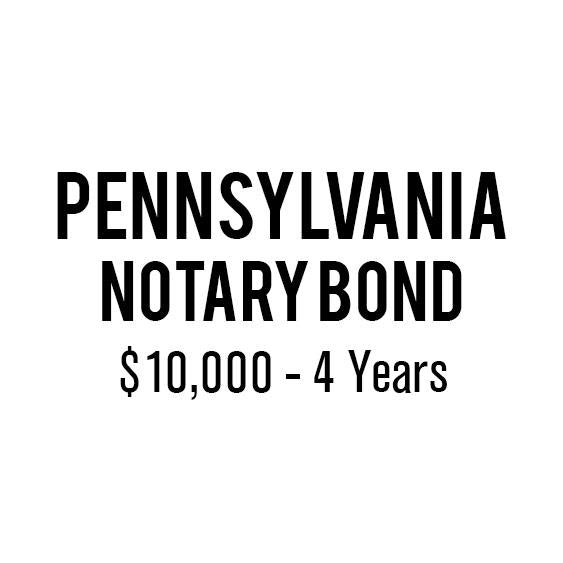 Pennsylvania Notary Bond ($10,000, 4 years)