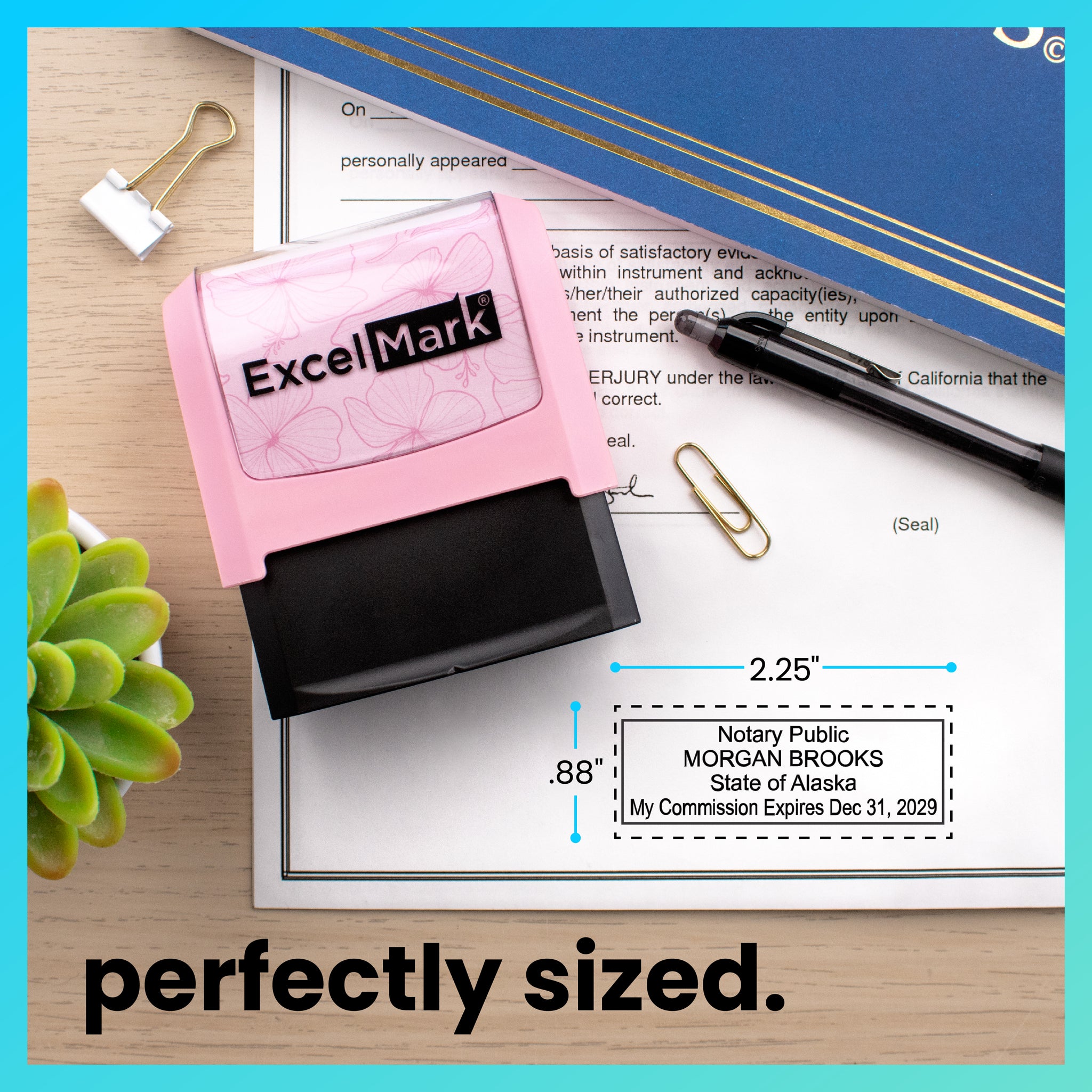 Pink Alaska Notary Stamp