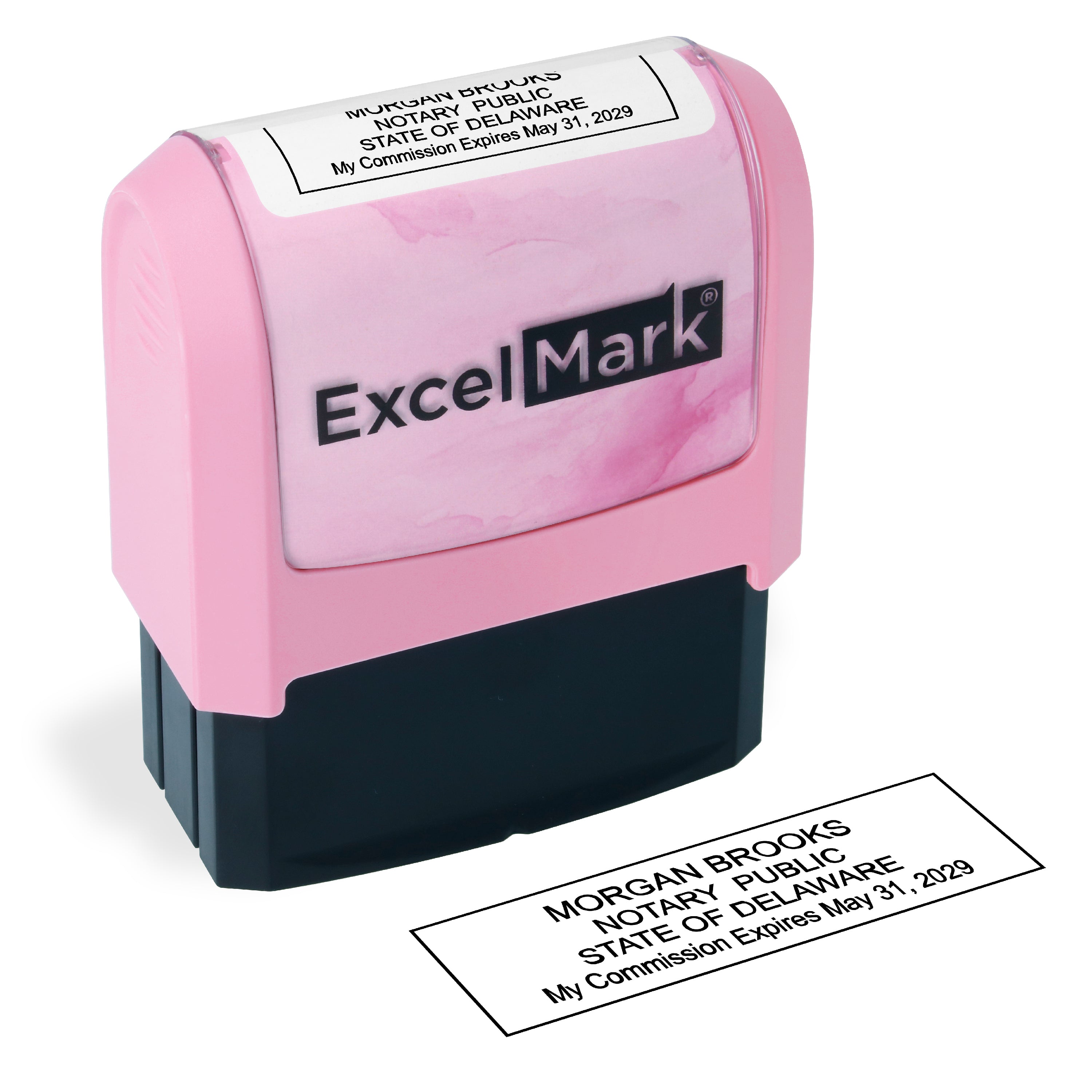 Pink Delaware Notary Stamp
