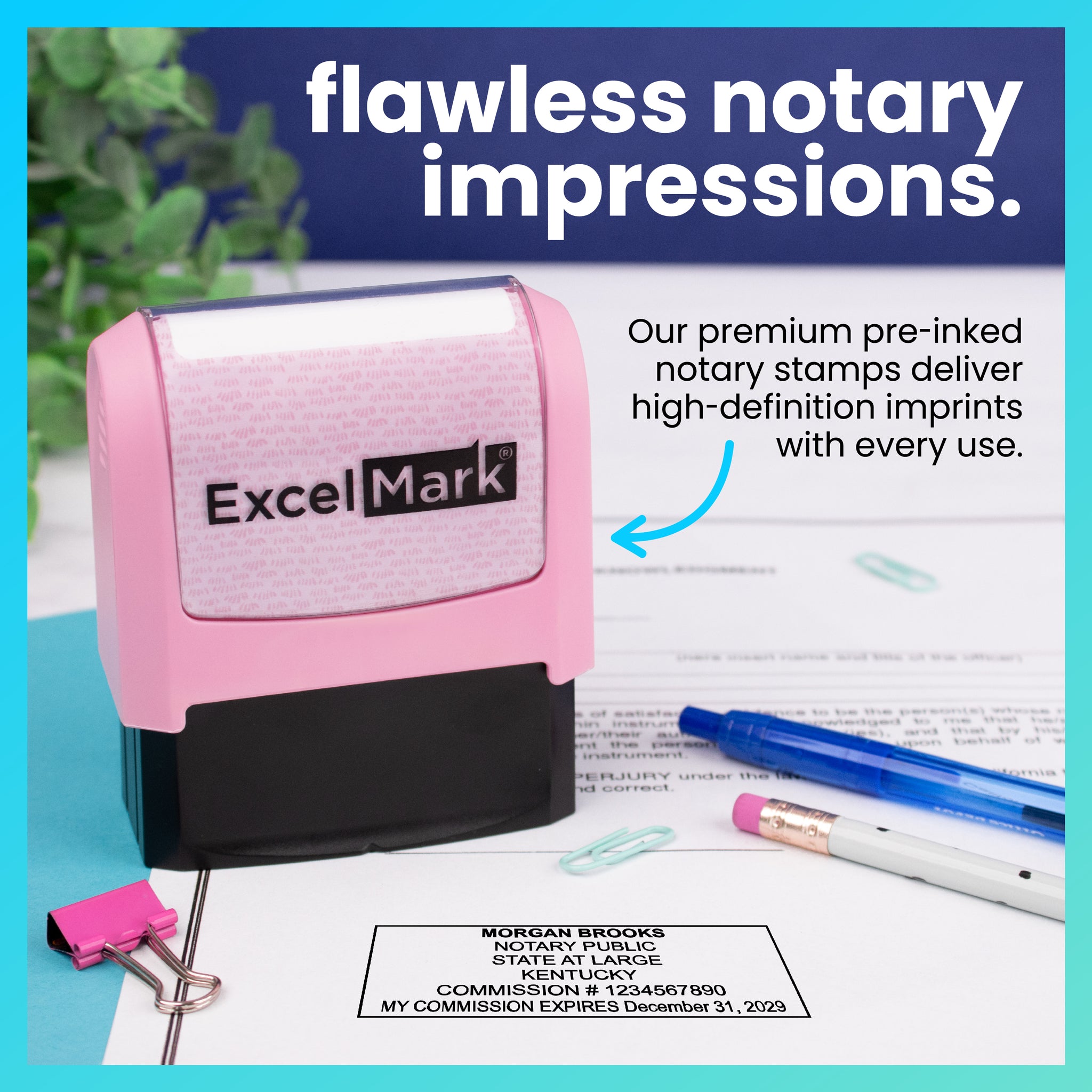Pink Kentucky Notary Stamp