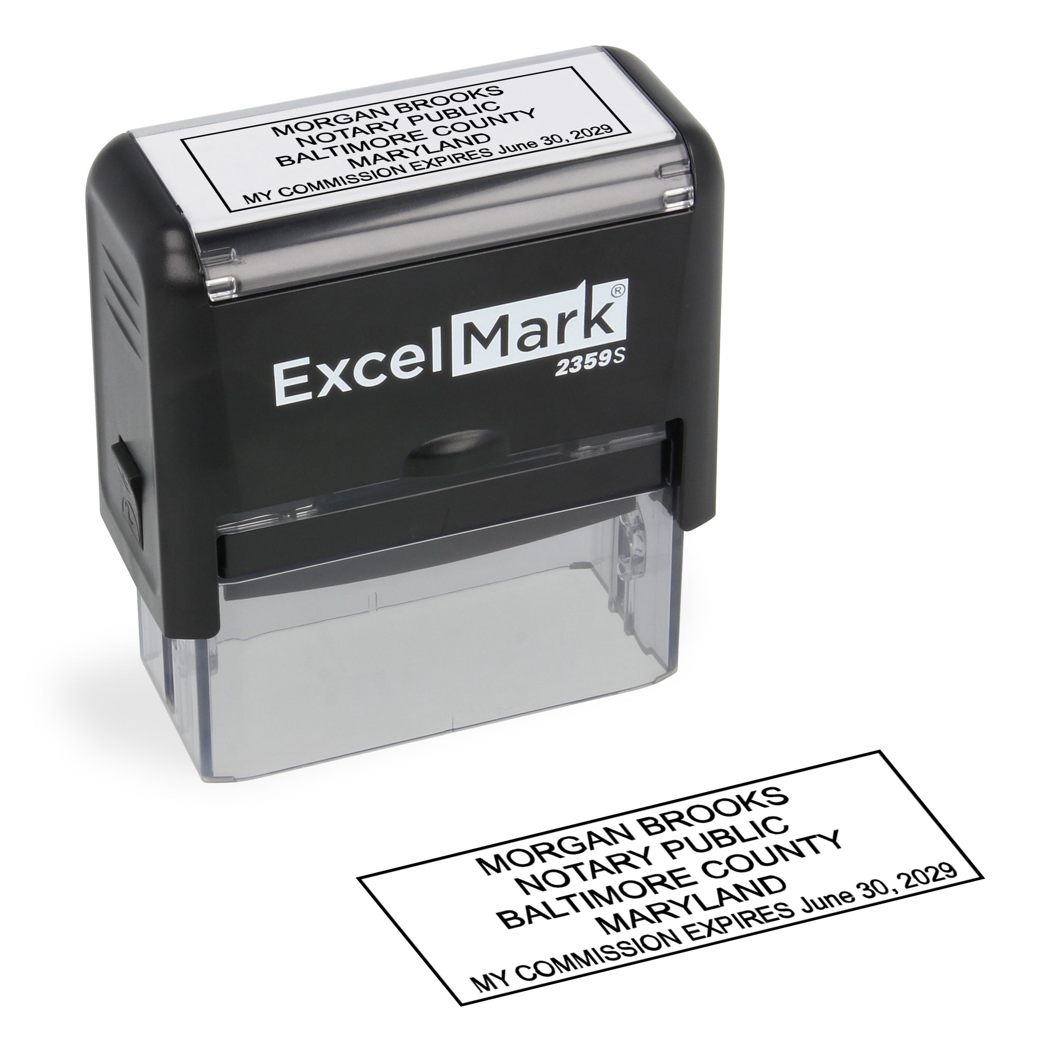 thumbnail image 2 of Custom Official NOTARY PUBLIC MARYLAND Self Inking Rubber Stamp T4913 Black 2 of 4