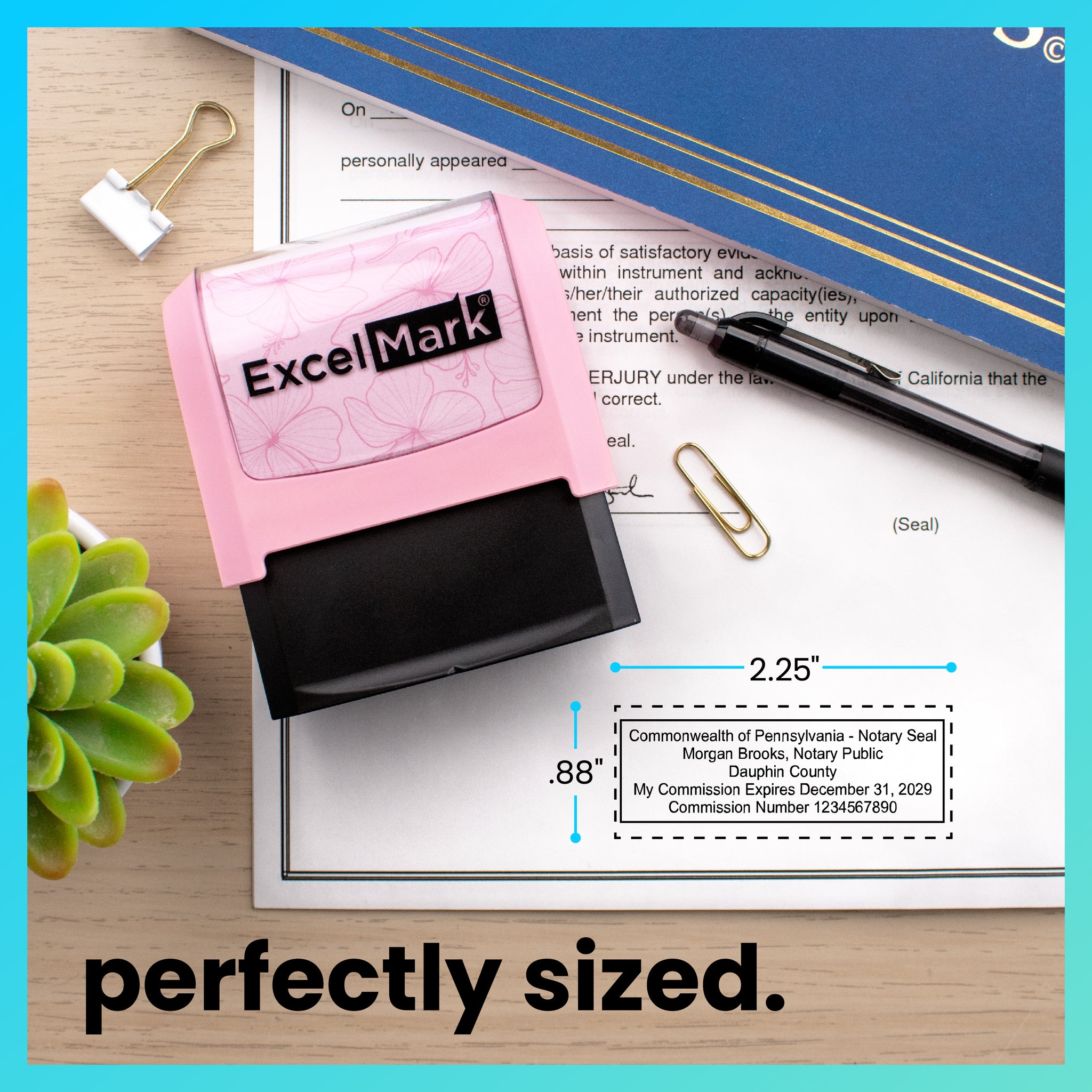 Pink Pennsylvania Notary Stamp