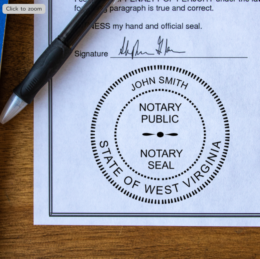 Round West Virginia Notary Stamp
