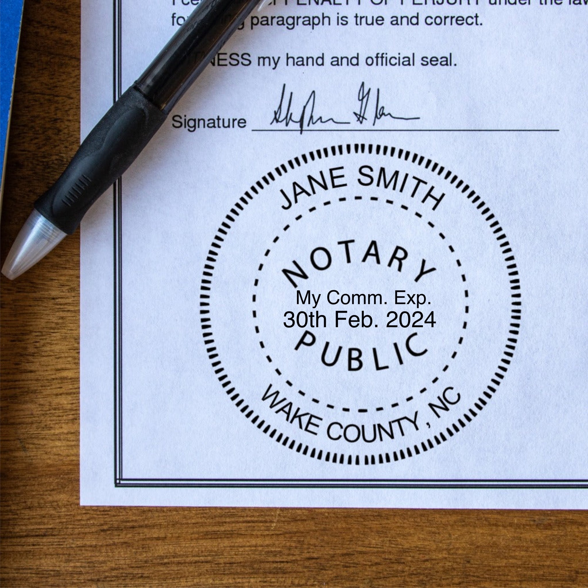Round North Carolina Notary Stamp
