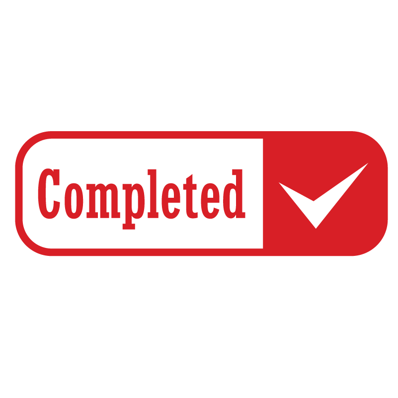 Checkpoint Completed Round Box Checkmark COMPLETED Stamp