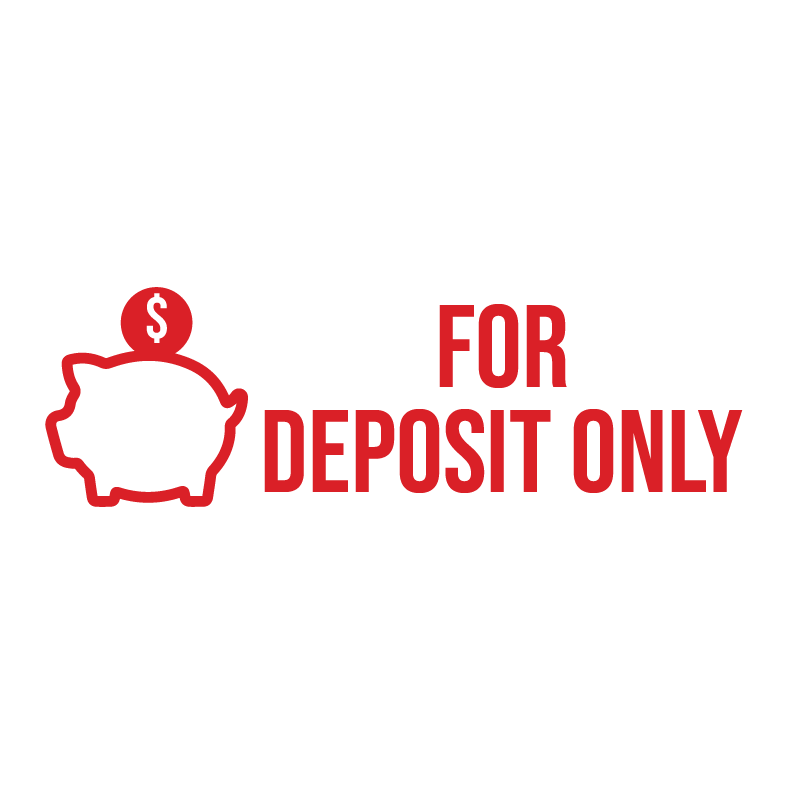 Piggy Bank FOR DEPOSIT ONLY Stamp
