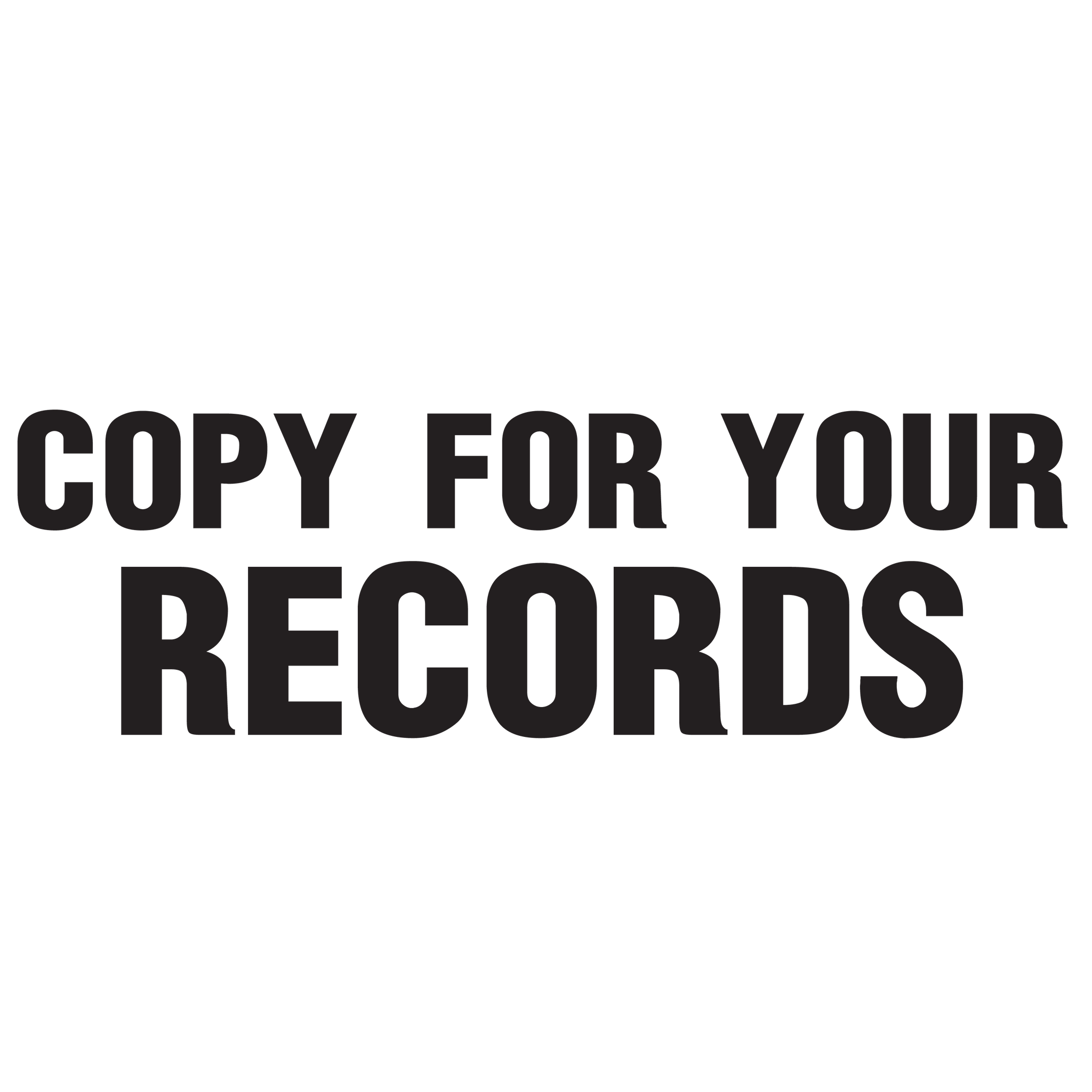 Bold COPY FOR YOUR RECORDS Stamp