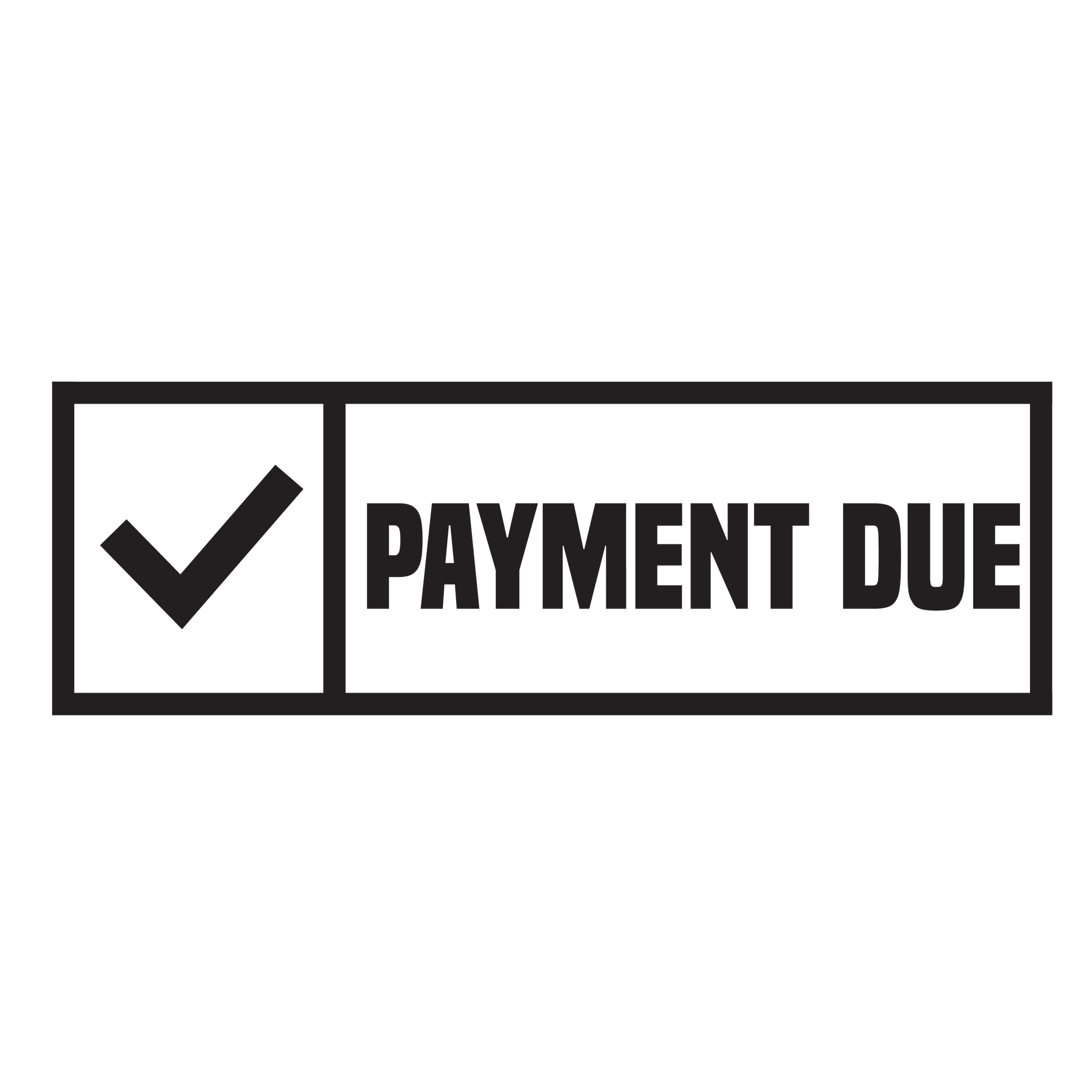 Check Box PAYMENT DUE Stamp