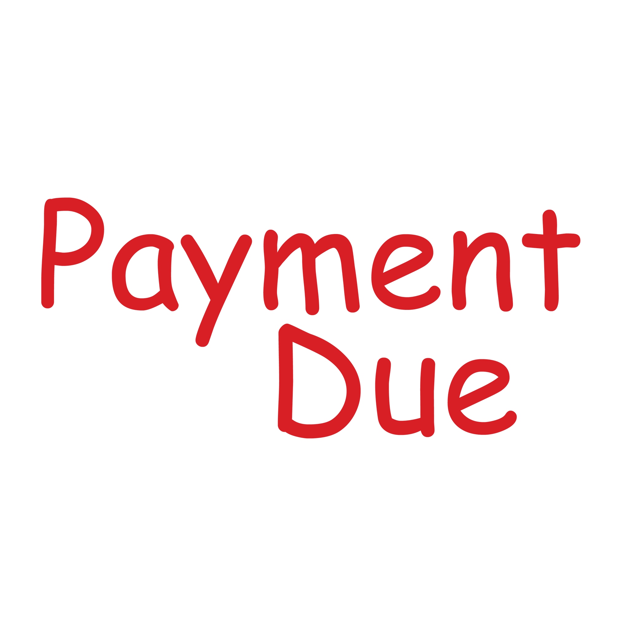 Handwriting PAYMENT DUE Stamp