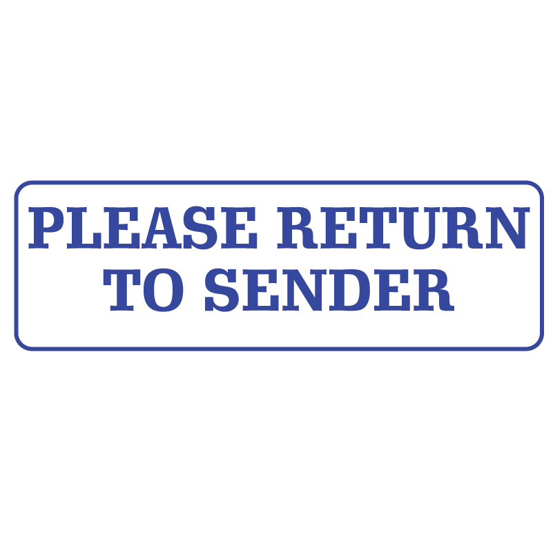 PLEASE RETURN TO SENDER Stamp