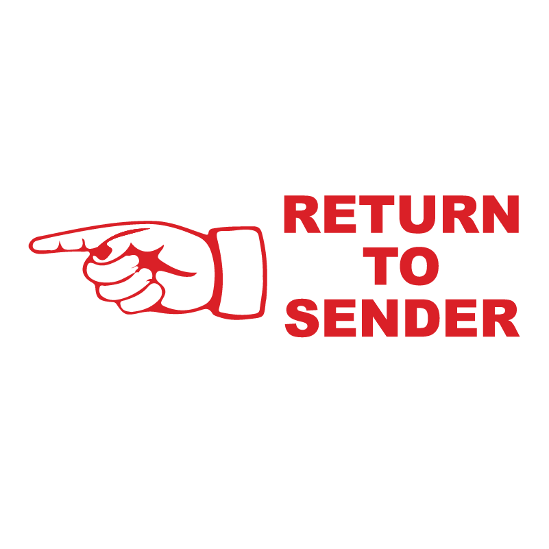 Left Finger RETURN TO SENDER Stamp