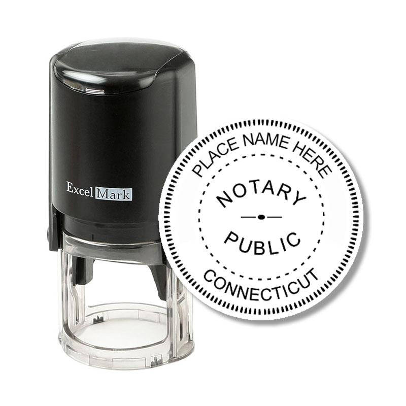 Round Self-Inking Connecticut Notary Stamp