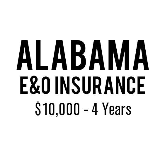 Alabama E&O Insurance ($10,000, 4 years)
