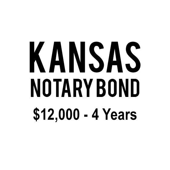 Kansas Notary Bond ($12,000, 4 years)