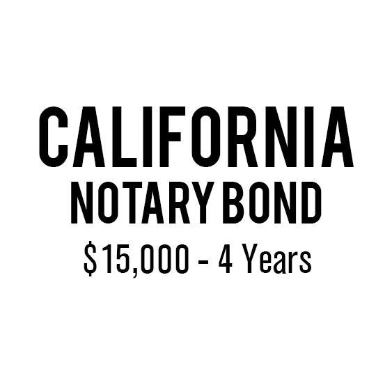 California Notary Bond ($15,000, 4 years)
