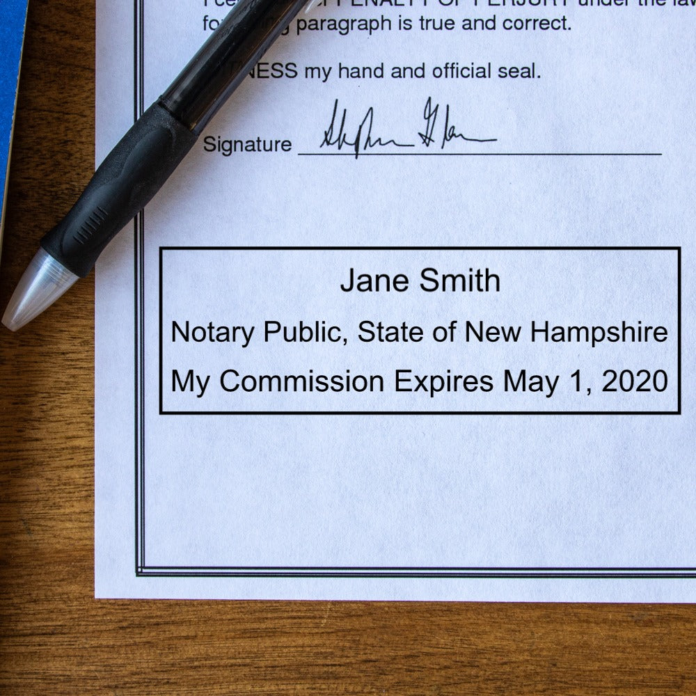 Pink New Hampshire Notary Stamp