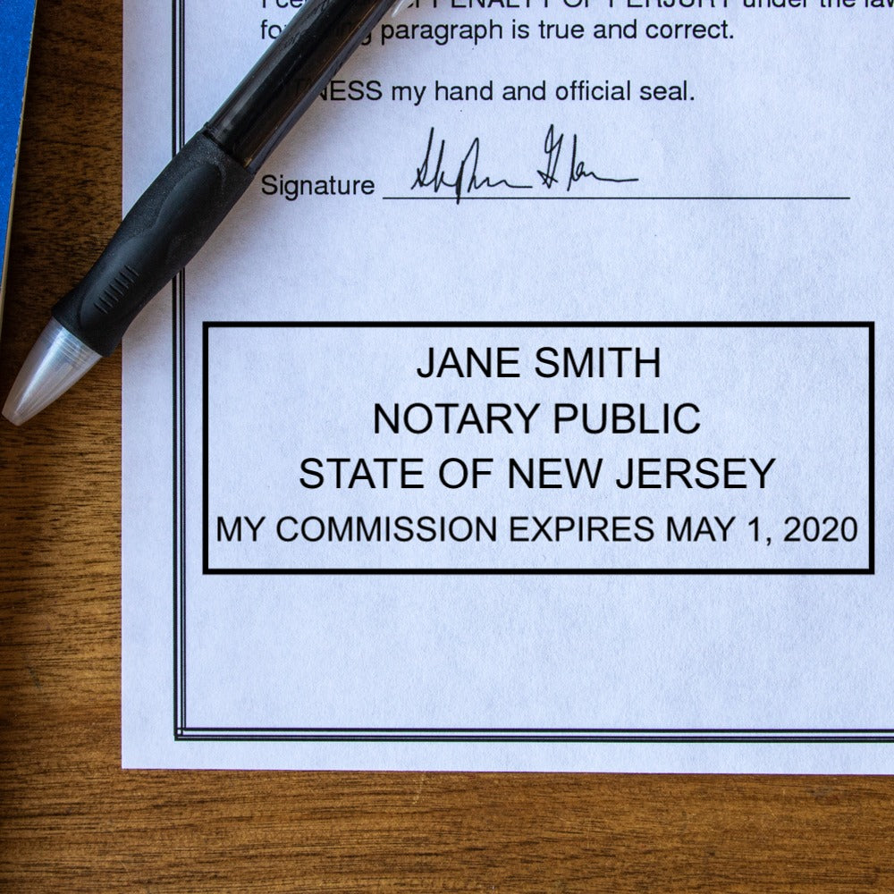 Pink New Jersey Notary Stamp