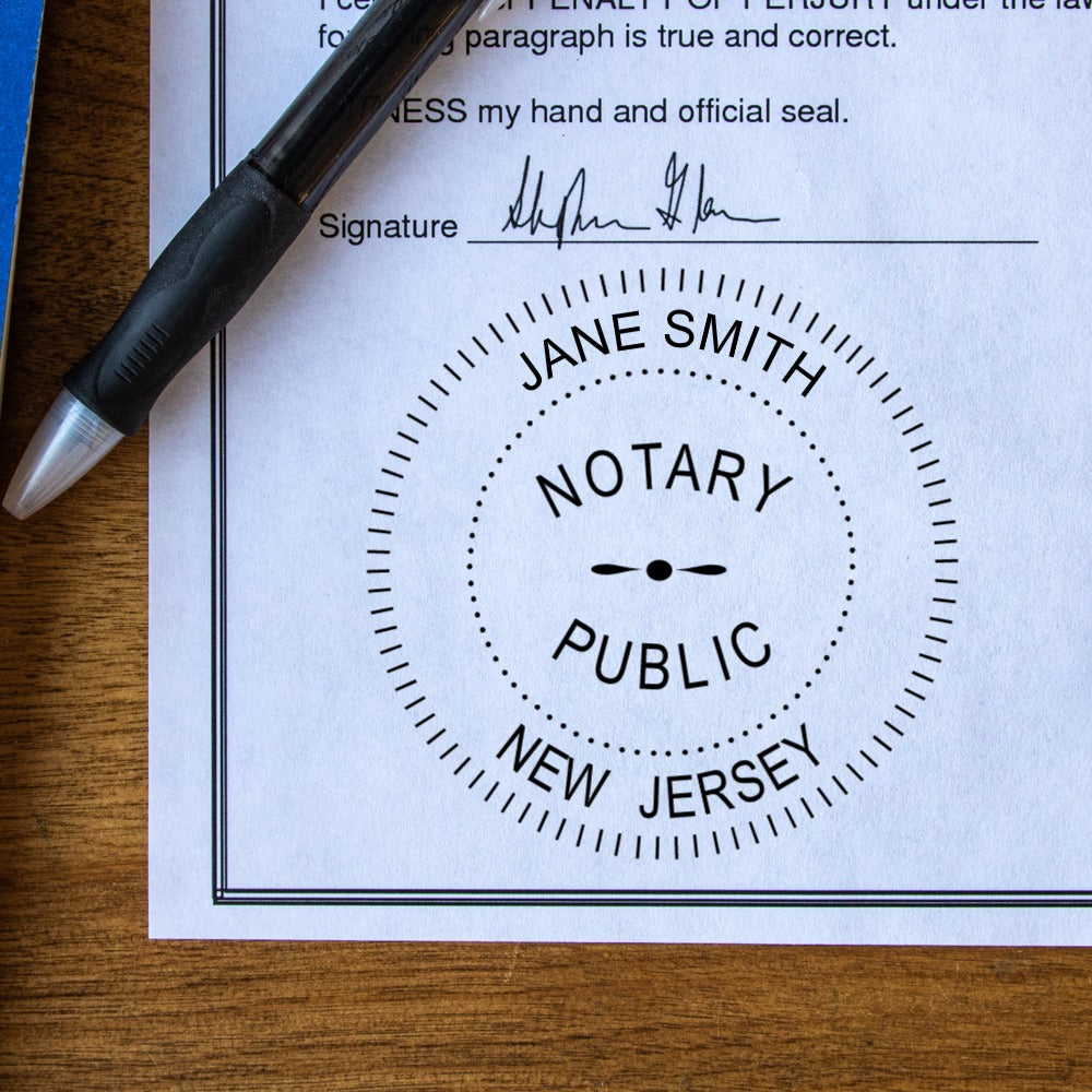 Round New Jersey Notary Stamp