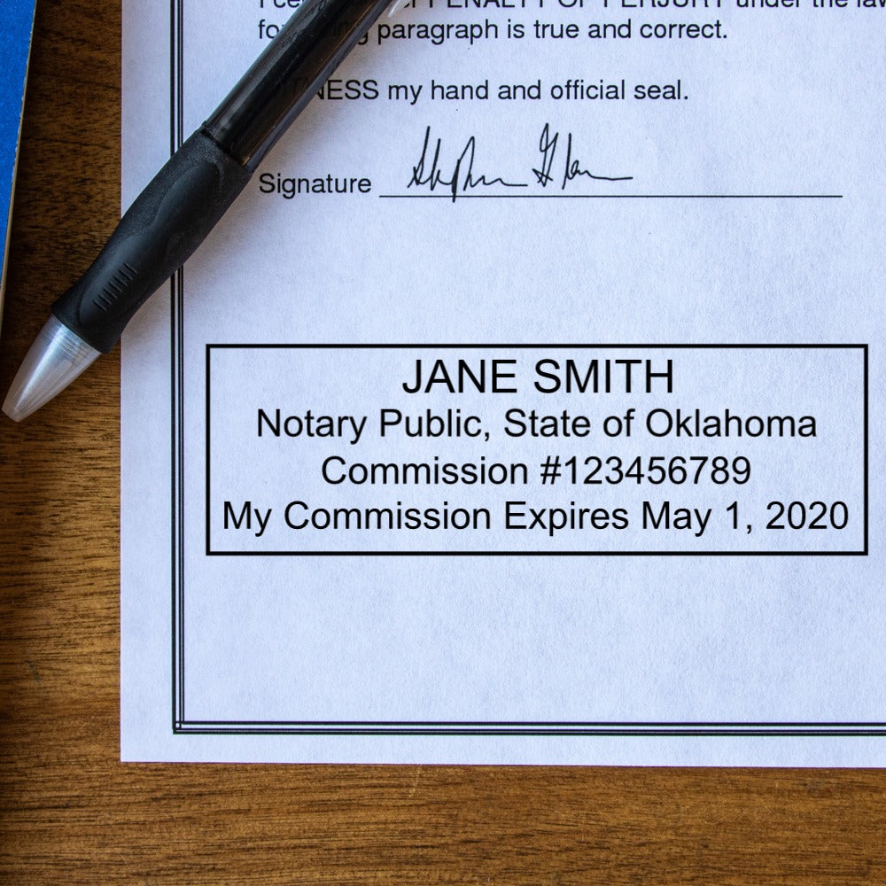 Pink Oklahoma Notary Stamp