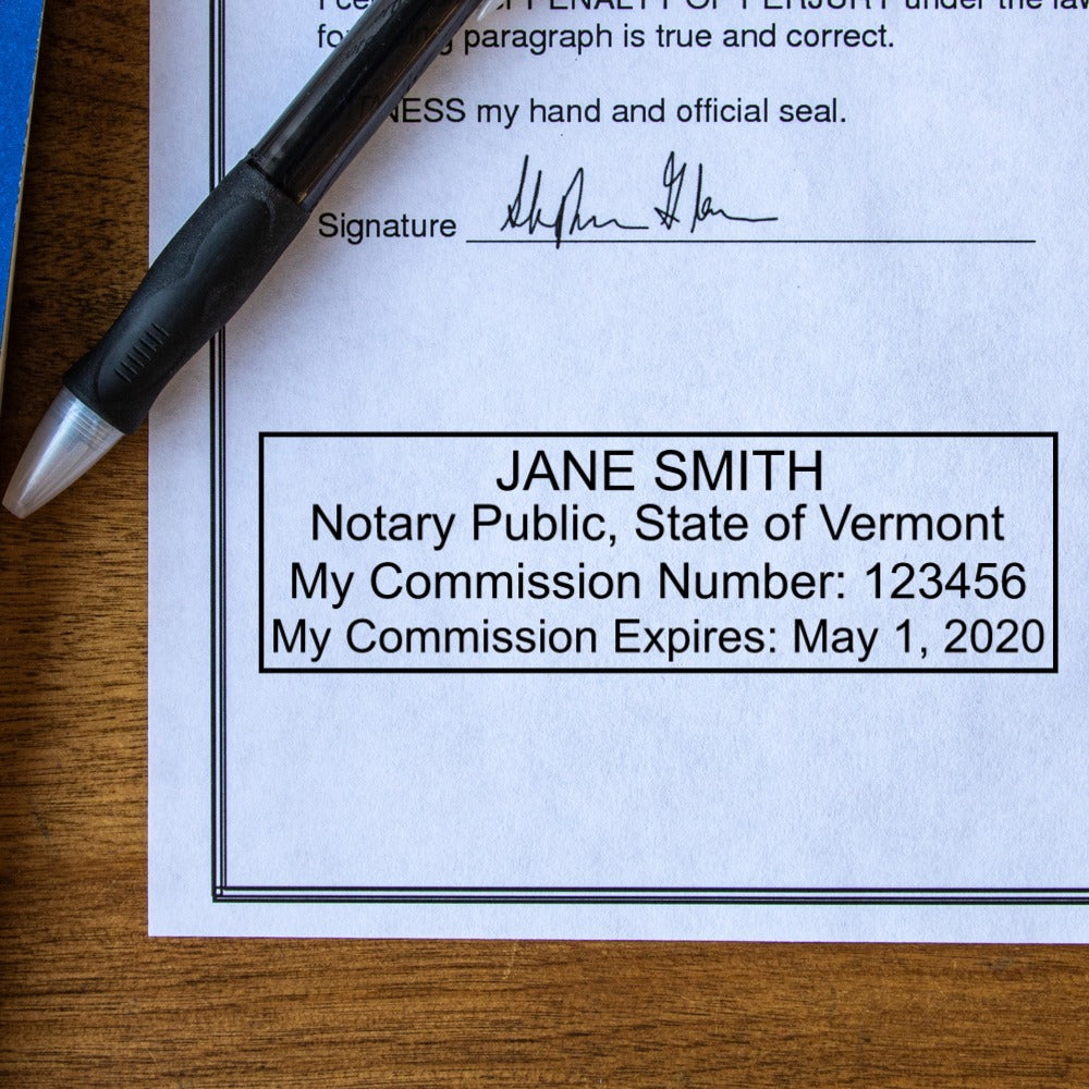 Pre-Inked Vermont Notary Stamp