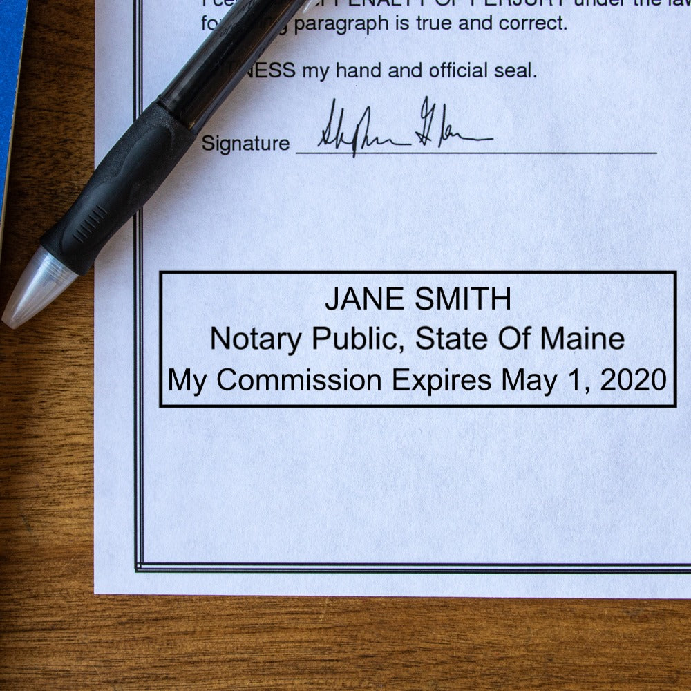 Pre-Inked Maine Notary Stamp