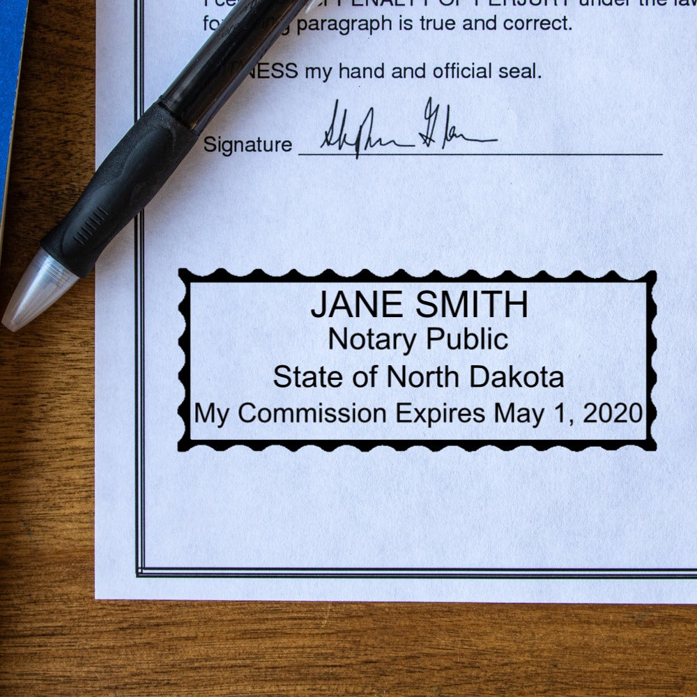 Pink North Dakota Notary Stamp